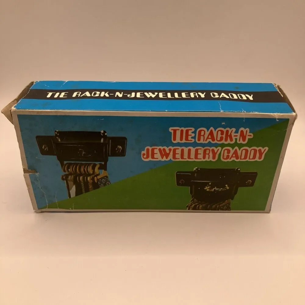 VINTAGE TIE RACK- N - JEWELLERY CADDY 1973 Emson Inc Gold Trojan Style Horse NOS